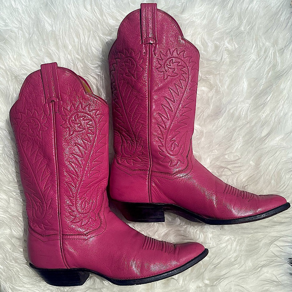 Panhandle Slim pink cowboy western boots size 8